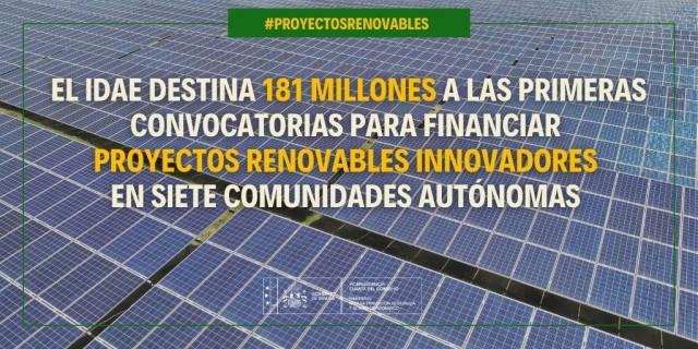 El IDAE aprueba las primeras convocatorias de ayudas para financiar proyectos innovadores de tecnologías renovables