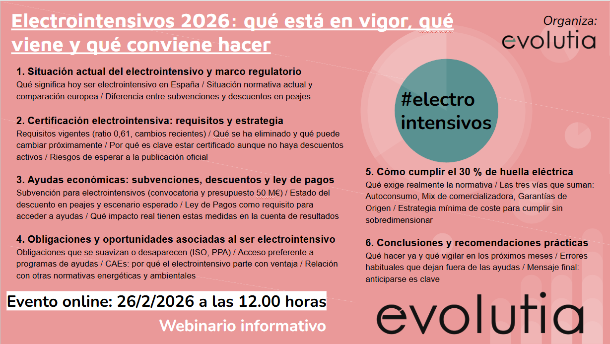 Electrointensivos 2026: claves regulatorias, ayudas y obligaciones prácticas
